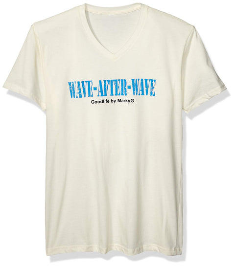 Wave After Wave Graphic Printed V-Neck T-Shirt - Clementine Apparel